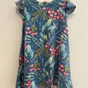 Charming Kids Floral Dress in Blue and Red